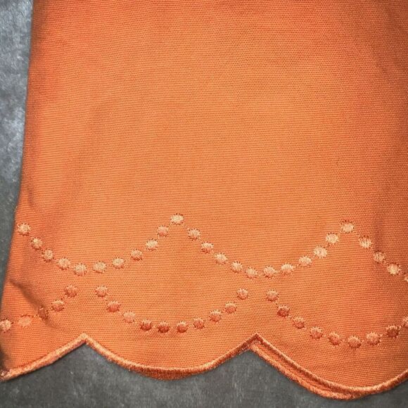 Talbots Womens Skirt Size 10 Orange Cotton Scallop Hem Linen Stretch Hawaii Vaca - Picture 2 of 7